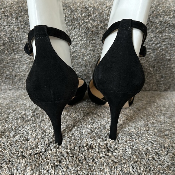 Nearly New Sam Edelman Black Suede Ankle Strap Heels - Picture 4 of 9